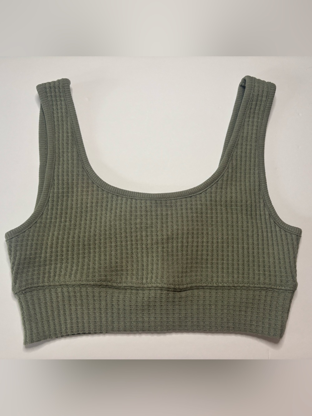 Z Supply Zoe Waffle Tank Bra Size Medium Agave Green NWT